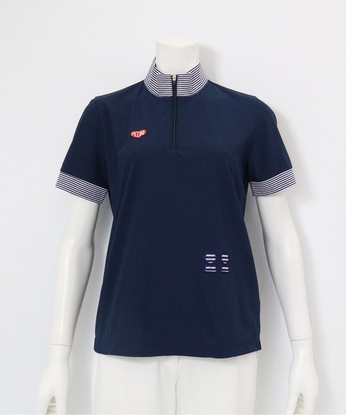 Picone CLUB（ピッコーネクラブ）の「UV速乾ハーフジッププルオーバー（Tシャツ/カットソー・レディース・ライトブルー/ネイビー/ホワイト・13号/11号/9号）」の4枚目の写真