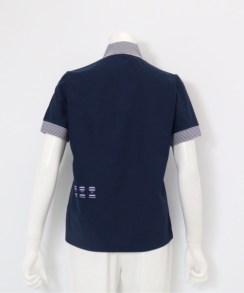 Picone CLUB（ピッコーネクラブ）の「UV速乾ハーフジッププルオーバー（Tシャツ/カットソー・レディース・ライトブルー/ネイビー/ホワイト・13号/11号/9号）」の5枚目の写真
