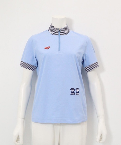 Picone CLUB（ピッコーネクラブ）の「UV速乾ハーフジッププルオーバー（Tシャツ/カットソー・レディース・ライトブルー/ネイビー/ホワイト・13号/11号/9号）」の6枚目の写真