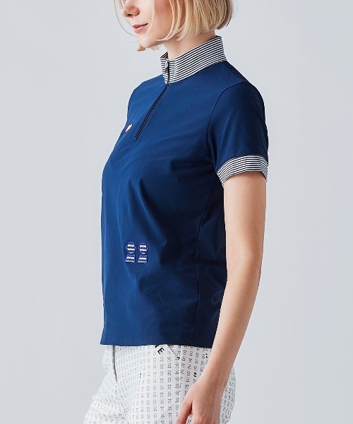 Picone CLUB（ピッコーネクラブ）の「UV速乾ハーフジッププルオーバー（Tシャツ/カットソー・レディース・ライトブルー/ネイビー/ホワイト・13号/11号/9号）」の12枚目の写真
