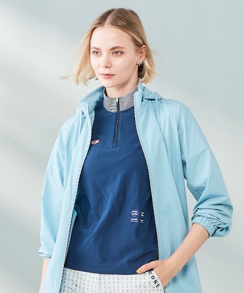 Picone CLUB（ピッコーネクラブ）の「UV速乾ハーフジッププルオーバー（Tシャツ/カットソー・レディース・ライトブルー/ネイビー/ホワイト・13号/11号/9号）」の15枚目の写真
