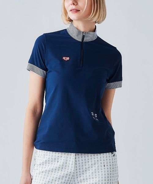 Picone CLUB（ピッコーネクラブ）の「UV速乾ハーフジッププルオーバー（Tシャツ/カットソー・レディース・ライトブルー/ネイビー/ホワイト・13号/11号/9号）」の10枚目の写真