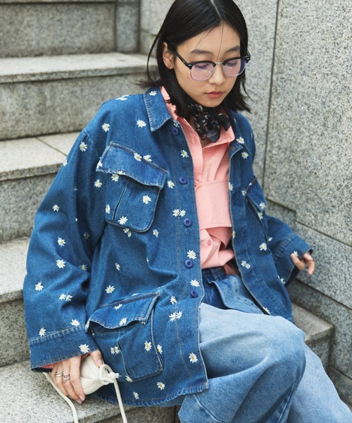 MIRROR STOKE（ミラーストーク）の「【ZOZO限定】FATIGUE JACKET/ファティーグジャケット（ミリタリージャケット・レディース・キャメル/ブルー・MEDIUM）」の3枚目の写真