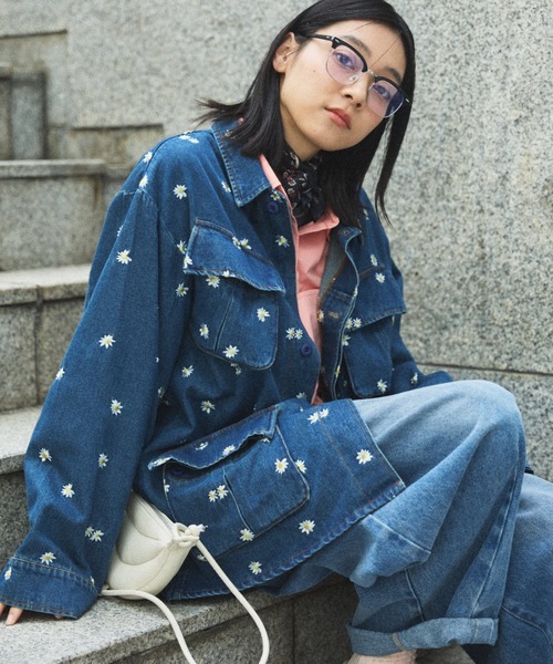 MIRROR STOKE（ミラーストーク）の「【ZOZO限定】FATIGUE JACKET/ファティーグジャケット（ミリタリージャケット・レディース・キャメル/ブルー・MEDIUM）」の5枚目の写真