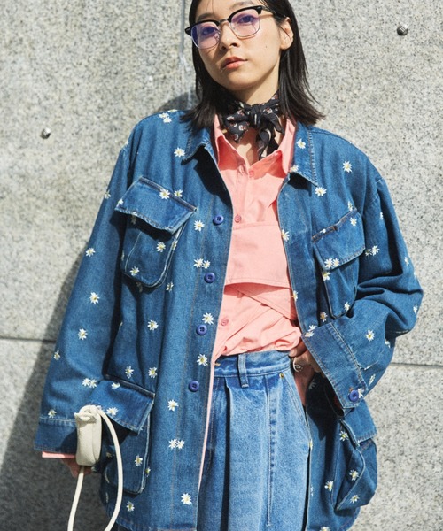 MIRROR STOKE（ミラーストーク）の「【ZOZO限定】FATIGUE JACKET/ファティーグジャケット（ミリタリージャケット・レディース・キャメル/ブルー・MEDIUM）」の12枚目の写真