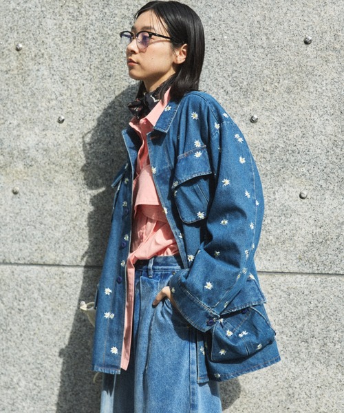 MIRROR STOKE（ミラーストーク）の「【ZOZO限定】FATIGUE JACKET/ファティーグジャケット（ミリタリージャケット・レディース・キャメル/ブルー・MEDIUM）」の17枚目の写真
