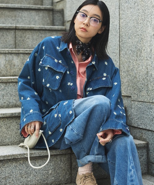 MIRROR STOKE（ミラーストーク）の「【ZOZO限定】FATIGUE JACKET/ファティーグジャケット（ミリタリージャケット・レディース・キャメル/ブルー・MEDIUM）」の4枚目の写真