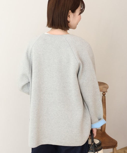 AMERICAN HOLIC(アメリカンホリック)の「Wフェイスラウンドヘム ラグランニットカーディガン(カーディガン/ボレロ・レディース・杢グレー/ライトベージュ/ダークネイビー・FREE)」の17枚目の写真