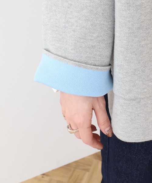 AMERICAN HOLIC(アメリカンホリック)の「Wフェイスラウンドヘム ラグランニットカーディガン(カーディガン/ボレロ・レディース・杢グレー/ライトベージュ/ダークネイビー・FREE)」の19枚目の写真