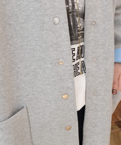 AMERICAN HOLIC(アメリカンホリック)の「Wフェイスラウンドヘム ラグランニットカーディガン(カーディガン/ボレロ・レディース・杢グレー/ライトベージュ/ダークネイビー・FREE)」の21枚目の写真