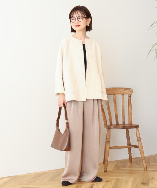 AMERICAN HOLIC(アメリカンホリック)の「Wフェイスラウンドヘム ラグランニットカーディガン(カーディガン/ボレロ・レディース・杢グレー/ライトベージュ/ダークネイビー・FREE)」の22枚目の写真