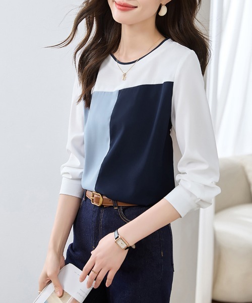 ONEP STAR(ワンピスター)の「カラーブロックブラウス(シャツ/ブラウス・レディース・ホワイト・MEDIUM/LARGE/X-LARGE)」の5枚目の写真