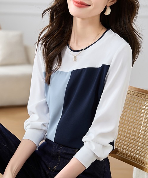 ONEP STAR(ワンピスター)の「カラーブロックブラウス(シャツ/ブラウス・レディース・ホワイト・MEDIUM/LARGE/X-LARGE)」の7枚目の写真