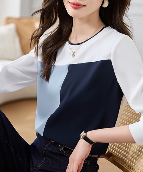 ONEP STAR(ワンピスター)の「カラーブロックブラウス(シャツ/ブラウス・レディース・ホワイト・MEDIUM/LARGE/X-LARGE)」の8枚目の写真