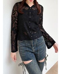 RESEXXY | シアーポロニットトップス(ニット/セーター)