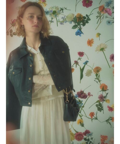 RESEXXY（リゼクシー）の「シアーポロニットトップス（ニット/セーター・レディース・ブルー/ブラック/アイボリー・FREE）」の18枚目の写真