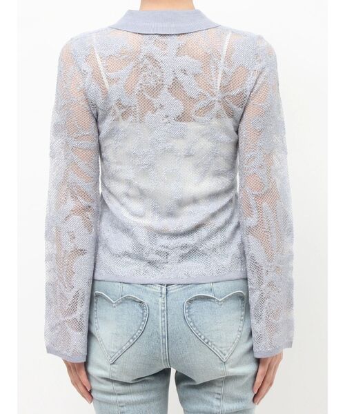 RESEXXY（リゼクシー）の「シアーポロニットトップス（ニット/セーター・レディース・ブルー/ブラック/アイボリー・FREE）」の21枚目の写真