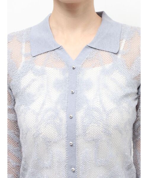 RESEXXY（リゼクシー）の「シアーポロニットトップス（ニット/セーター・レディース・ブルー/ブラック/アイボリー・FREE）」の22枚目の写真