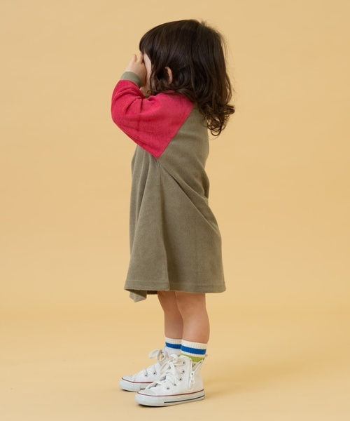 and D. petit main（アンドディープティマイン）の「【リンク】パイルワンピース（ワンピース・キッズ・カーキ/サックスブルー/ネイビー・90cm/120cm/130cm/140cm/100cm/110cm）」の4枚目の写真