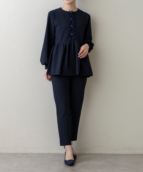 Sono(ソーノ)の「【新作2/20発売】ご自宅でお洗濯可能/シワ防止/UVカット【SONO/ソーノ】【Magical Stretch】フロントフリルチュニックブラウス(Tシャツ/カットソー・レディース・ブラック/ホワイト/ネイビー・F)」の14枚目の写真