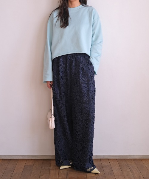 AKTE（アクテ）の「カットオフスウェットプルオーバー（スウェット・レディース・トップグレー/ライトブルー・FREE）」の4枚目の写真