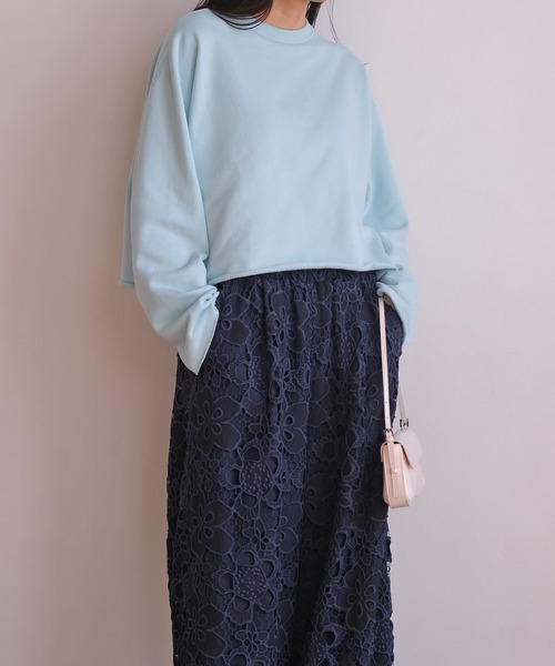 AKTE（アクテ）の「カットオフスウェットプルオーバー（スウェット・レディース・トップグレー/ライトブルー・FREE）」の5枚目の写真