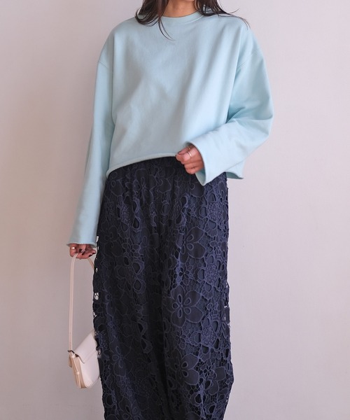 AKTE（アクテ）の「カットオフスウェットプルオーバー（スウェット・レディース・トップグレー/ライトブルー・FREE）」の8枚目の写真