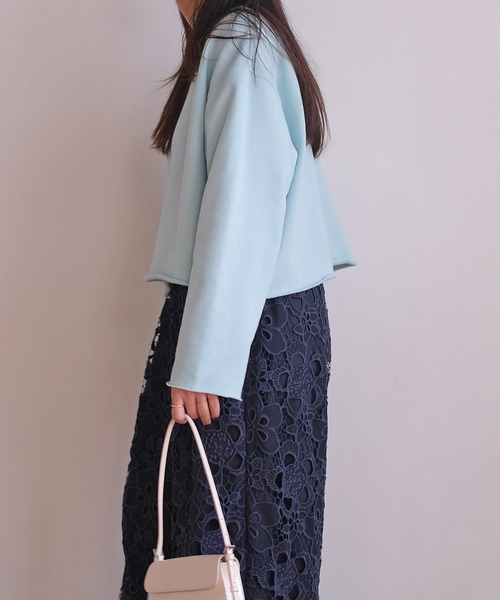 AKTE（アクテ）の「カットオフスウェットプルオーバー（スウェット・レディース・トップグレー/ライトブルー・FREE）」の11枚目の写真