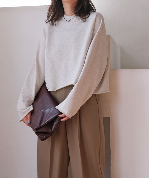 AKTE（アクテ）の「カットオフスウェットプルオーバー（スウェット・レディース・トップグレー/ライトブルー・FREE）」の12枚目の写真