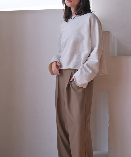 AKTE（アクテ）の「カットオフスウェットプルオーバー（スウェット・レディース・トップグレー/ライトブルー・FREE）」の17枚目の写真