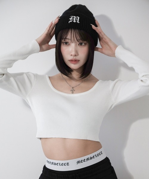 me+em select(ミームセレクト)の「M LOGO embroidery knit beanie / M LOGO 刺繍ニットビーニー(ニットキャップ/ビーニー・レディース・ブラック・FREE)」の21枚目の写真