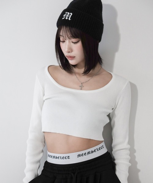 me+em select(ミームセレクト)の「M LOGO embroidery knit beanie / M LOGO 刺繍ニットビーニー(ニットキャップ/ビーニー・レディース・ブラック・FREE)」の20枚目の写真