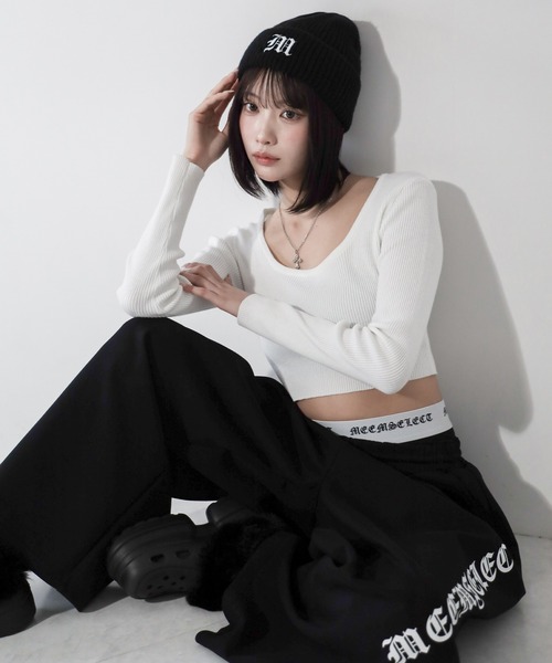 me+em select(ミームセレクト)の「M LOGO embroidery knit beanie / M LOGO 刺繍ニットビーニー(ニットキャップ/ビーニー・レディース・ブラック・FREE)」の22枚目の写真