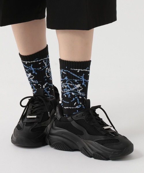 GEORGE'S（ジョージズ）の「ペイントソックス2（23～25cm／26～28cm）（ソックス/靴下・メンズ・ホワイト/ブラック・25-27/23-25）」の2枚目の写真