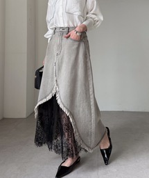 solleim（ソルレム）の「レースレイヤードデニムスカート（スカート）」
