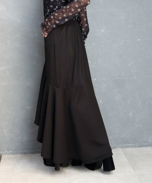 CECIL McBEE(セシルマクビー)の「カットツイルフリルスカート(スカート・レディース・モカ/ブラック・MEDIUM/LARGE)」の6枚目の写真