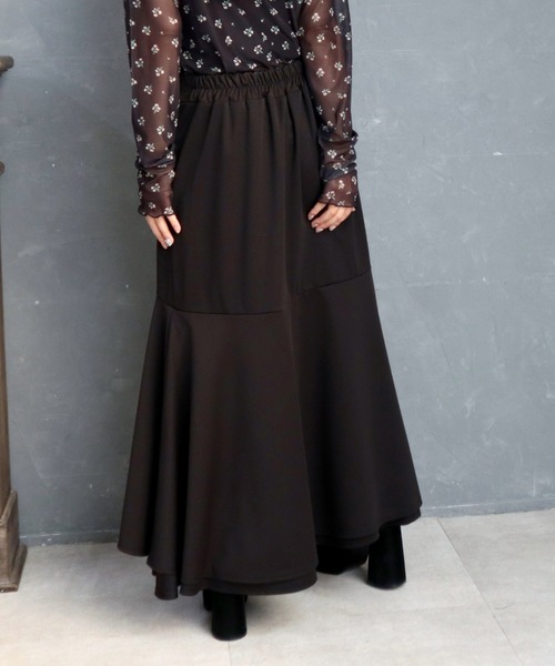 CECIL McBEE(セシルマクビー)の「カットツイルフリルスカート(スカート・レディース・モカ/ブラック・MEDIUM/LARGE)」の7枚目の写真