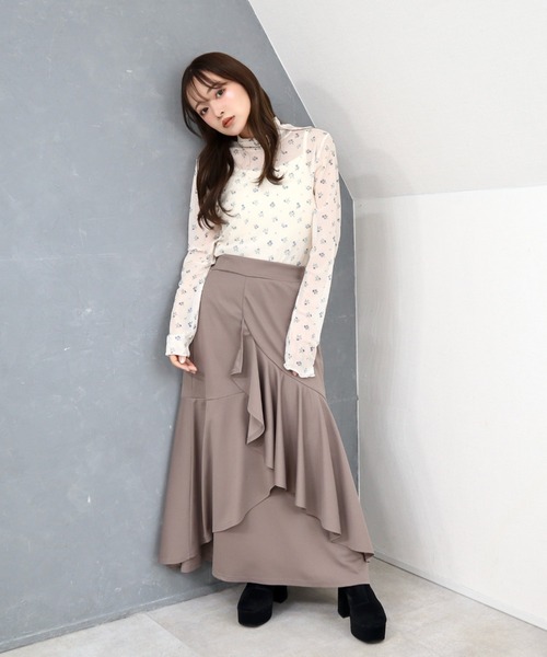 CECIL McBEE(セシルマクビー)の「カットツイルフリルスカート(スカート・レディース・モカ/ブラック・MEDIUM/LARGE)」の9枚目の写真