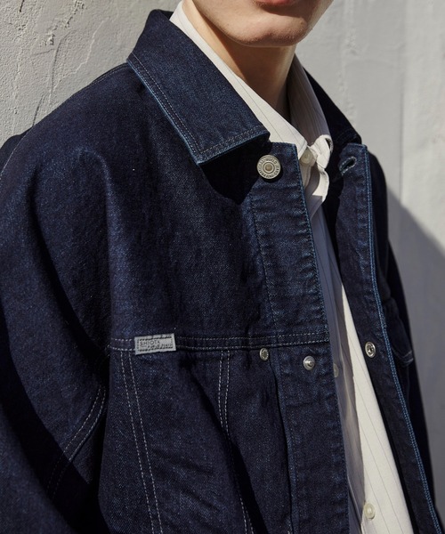 PUBLIC TOKYO（パブリックトウキョウ）の「【再入荷なし】SHIOTA BASIC 3ツイストJK　/セットアップ/春服/日本製/岡山デニム/大人気/ジャケット/ブルゾン/Gジャン/シオタ（デニムジャケット・メンズ・ブラック/インディゴブルー・1/2/3）」の10枚目の写真