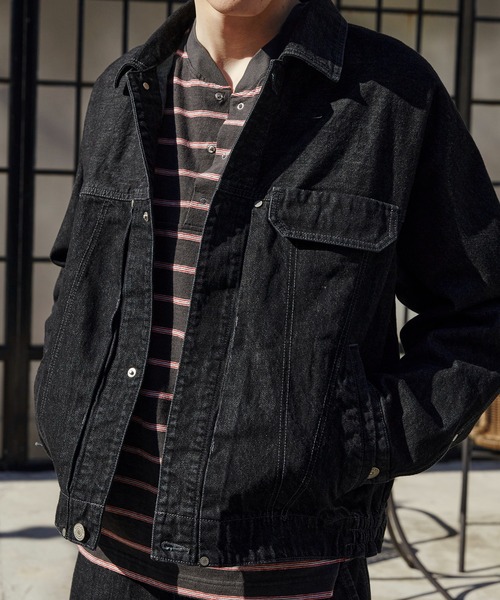 PUBLIC TOKYO（パブリックトウキョウ）の「【再入荷なし】SHIOTA BASIC 3ツイストJK　/セットアップ/春服/日本製/岡山デニム/大人気/ジャケット/ブルゾン/Gジャン/シオタ（デニムジャケット・メンズ・ブラック/インディゴブルー・1/2/3）」の4枚目の写真