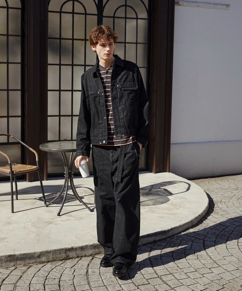 PUBLIC TOKYO（パブリックトウキョウ）の「【再入荷なし】SHIOTA BASIC 3ツイストJK　/セットアップ/春服/日本製/岡山デニム/大人気/ジャケット/ブルゾン/Gジャン/シオタ（デニムジャケット・メンズ・ブラック/インディゴブルー・1/2/3）」の6枚目の写真