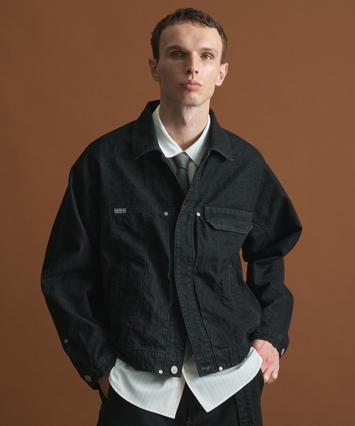 PUBLIC TOKYO（パブリックトウキョウ）の「【再入荷なし】SHIOTA BASIC 3ツイストJK　/セットアップ/春服/日本製/岡山デニム/大人気/ジャケット/ブルゾン/Gジャン/シオタ（デニムジャケット・メンズ・ブラック/インディゴブルー・1/2/3）」の15枚目の写真