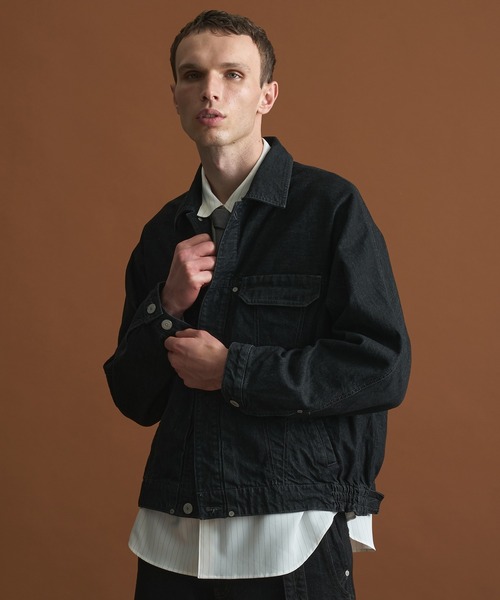 PUBLIC TOKYO（パブリックトウキョウ）の「【再入荷なし】SHIOTA BASIC 3ツイストJK　/セットアップ/春服/日本製/岡山デニム/大人気/ジャケット/ブルゾン/Gジャン/シオタ（デニムジャケット・メンズ・ブラック/インディゴブルー・1/2/3）」の16枚目の写真