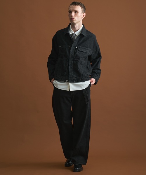PUBLIC TOKYO(パブリックトウキョウ)の「【再入荷なし】SHIOTA BASIC 3ツイストJK /セットアップ/春服/日本製/岡山デニム/大人気/ジャケット/ブルゾン/Gジャン/シオタ(デニムジャケット・メンズ・ブラック/インディゴブルー・1/2/3)」の12枚目の写真