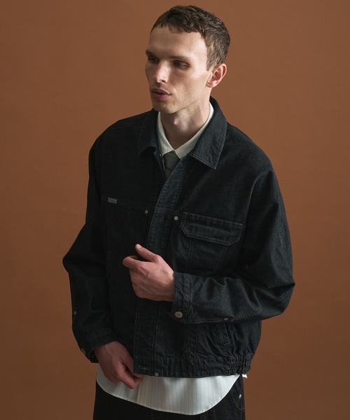 PUBLIC TOKYO（パブリックトウキョウ）の「【再入荷なし】SHIOTA BASIC 3ツイストJK　/セットアップ/春服/日本製/岡山デニム/大人気/ジャケット/ブルゾン/Gジャン/シオタ（デニムジャケット・メンズ・ブラック/インディゴブルー・1/2/3）」の14枚目の写真