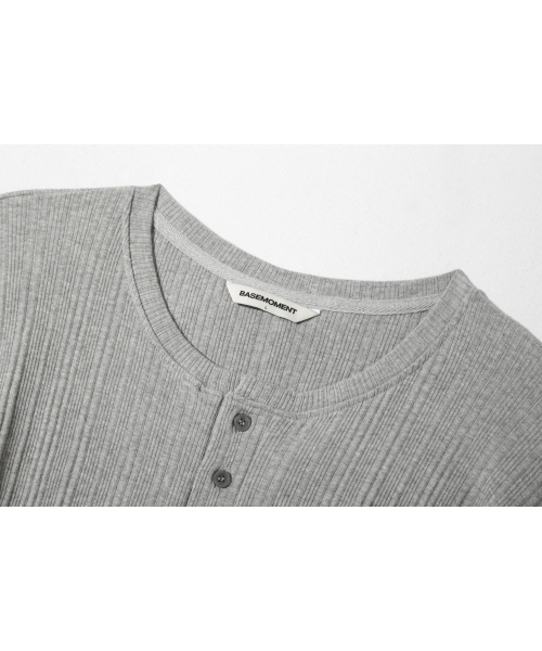 BASEMOMENT(ベースモーメント)の「イレギュラーゴルジヘンリーネックTシャツメランジグレー(Tシャツ/カットソー・メンズ・その他・LARGE/MEDIUM)」の14枚目の写真