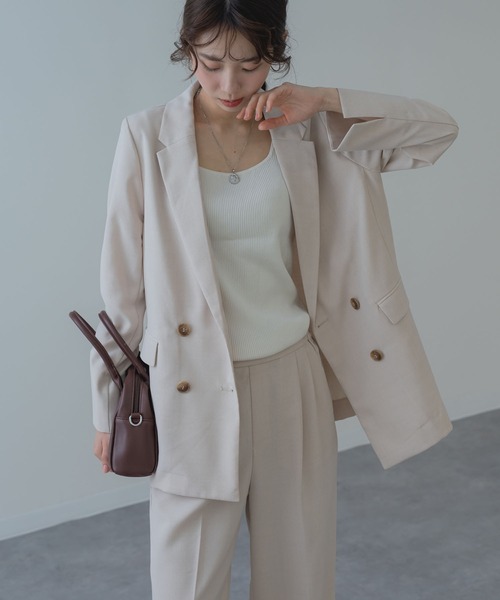 ANNA LUNA(アンナルナ)の「【ANNA LUNA】大人の リネンライク きれいめ ダブルジャケット(テーラードジャケット・レディース・ブラック/ベージュ・MEDIUM)」の20枚目の写真