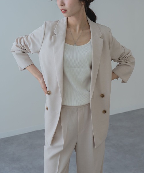 ANNA LUNA(アンナルナ)の「【ANNA LUNA】大人の リネンライク きれいめ ダブルジャケット(テーラードジャケット・レディース・ブラック/ベージュ・MEDIUM)」の21枚目の写真