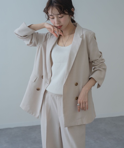 ANNA LUNA(アンナルナ)の「【ANNA LUNA】大人の リネンライク きれいめ ダブルジャケット(テーラードジャケット・レディース・ブラック/ベージュ・MEDIUM)」の17枚目の写真