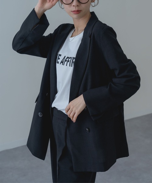 ANNA LUNA(アンナルナ)の「【ANNA LUNA】大人の リネンライク きれいめ ダブルジャケット(テーラードジャケット・レディース・ブラック/ベージュ・MEDIUM)」の22枚目の写真